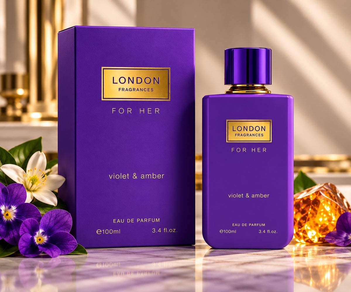 Violet & Amber Eau de Parfum 100ml — bottle and box
